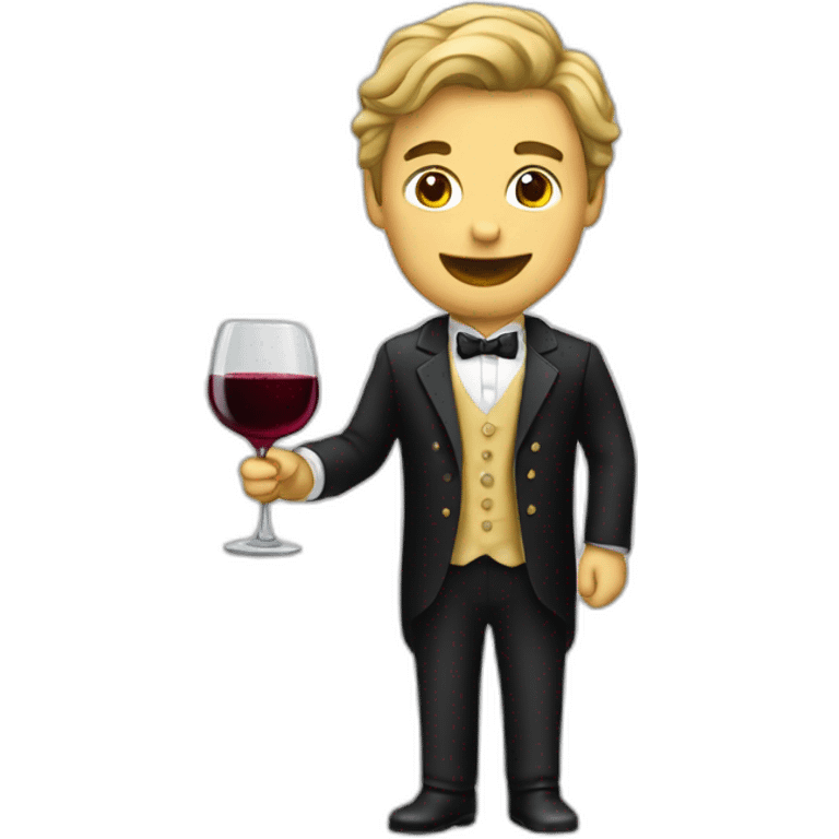 Hombre elegante tomando vino emoji