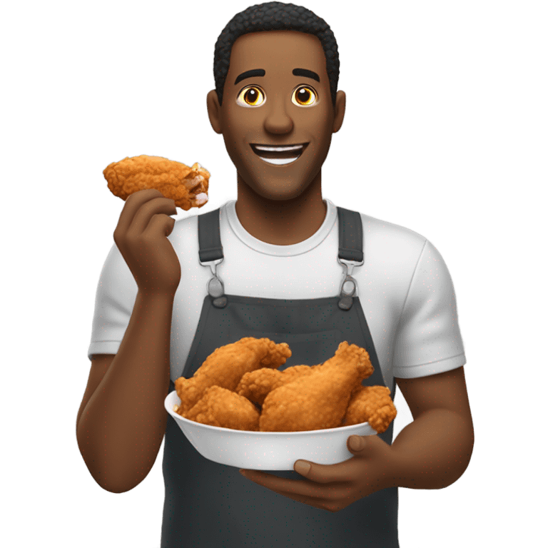 man eating fried chicken emoji