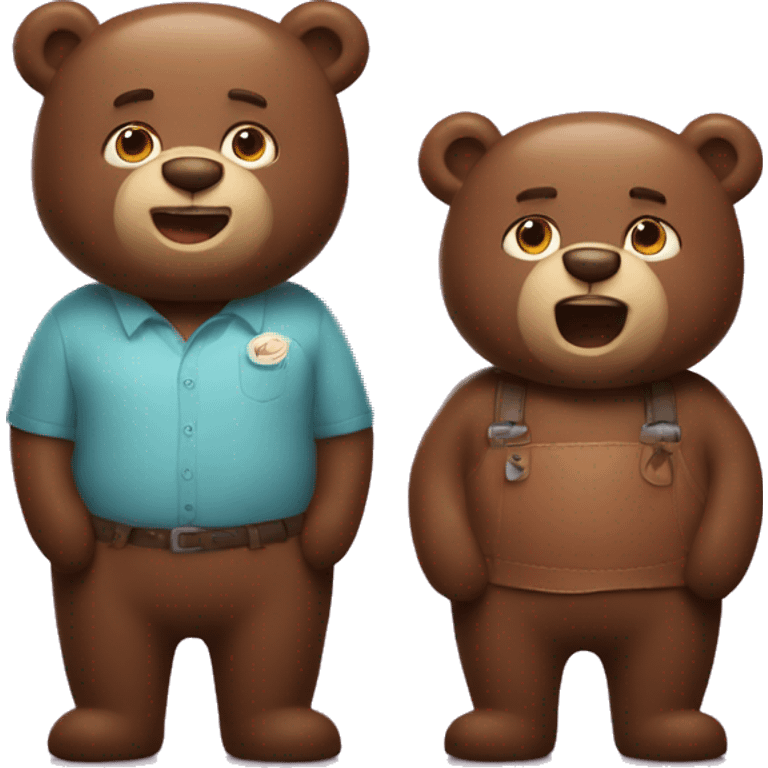 2 bears are waiting for shocolate  emoji