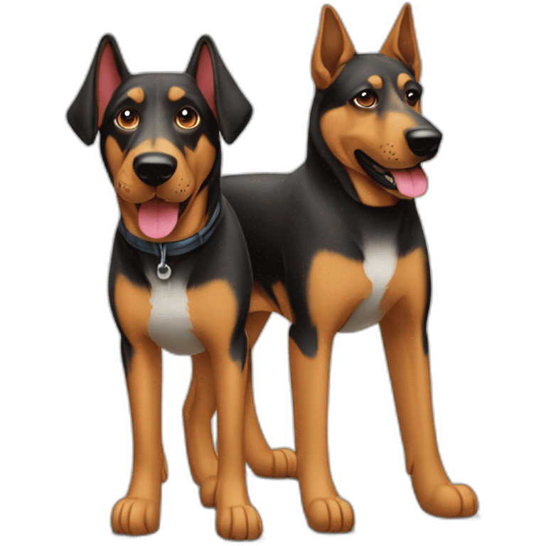 coonhound and German shepherd mix dog walking emoji