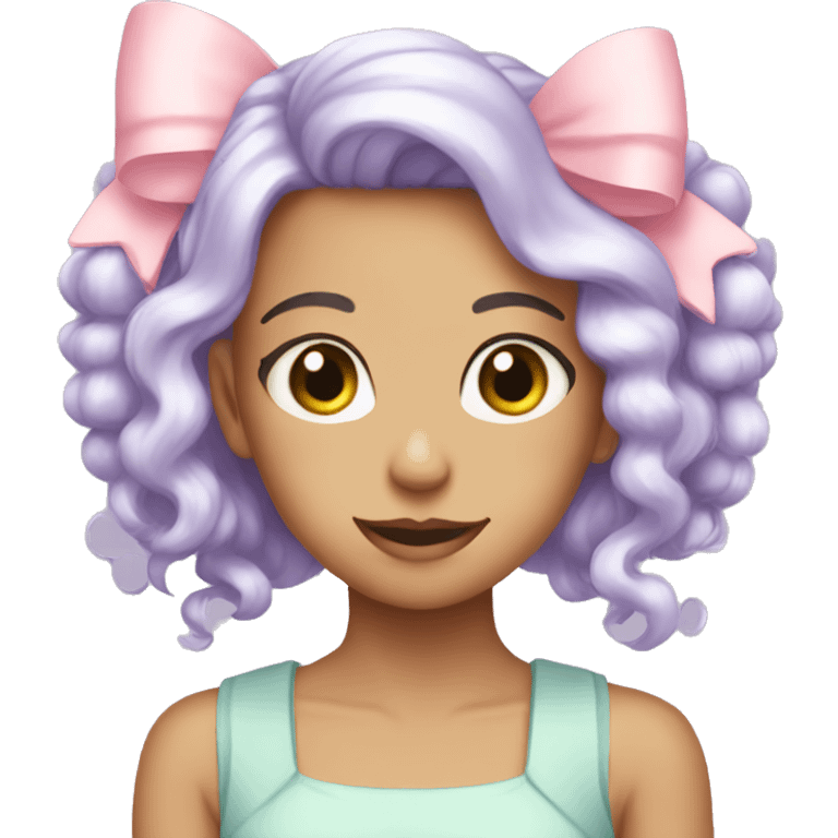 Pastel bow clean girl emoji