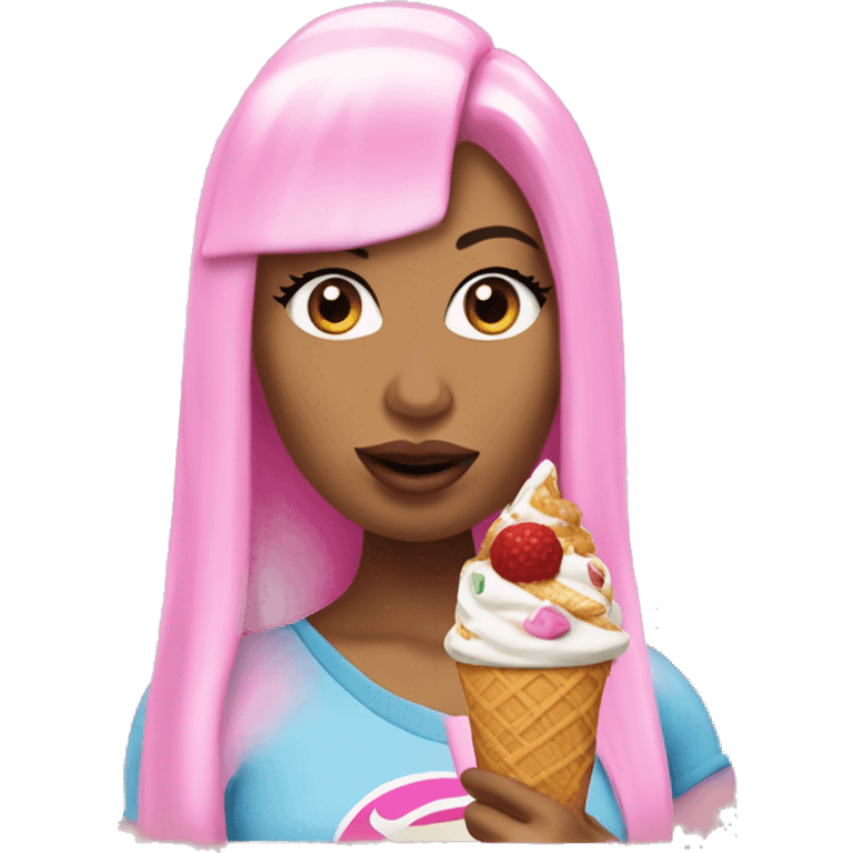 Nicki Minaj eating ice cream emoji