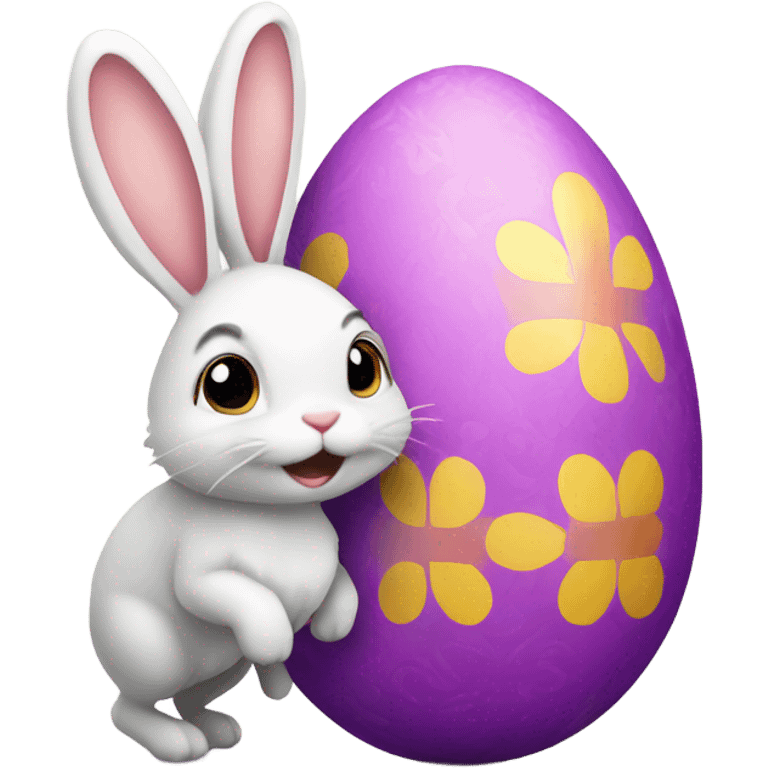 easter egg with a bunny all in Easter theme emoji