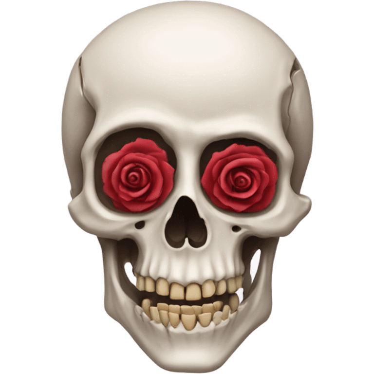 skeleton with rose eyes emoji