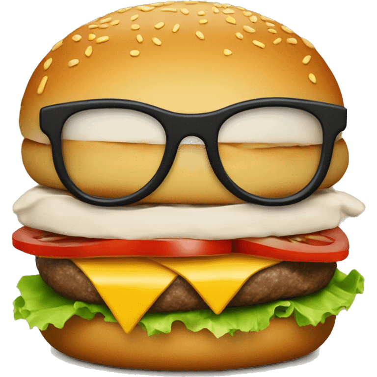 Burger with glasses emoji