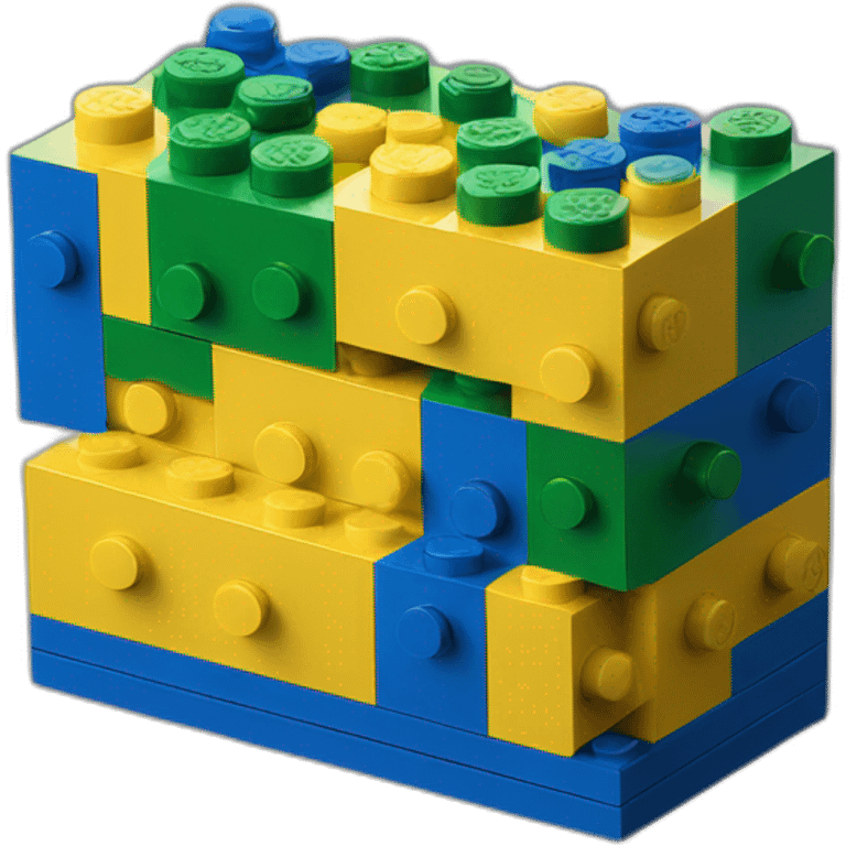 Lego bricks - yellow, green, blue emoji