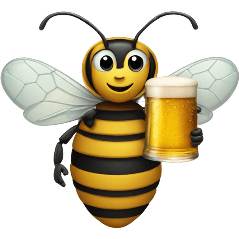 bee with a beer emoji