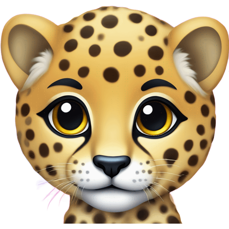 Adorable baby cheetah Lisa frank  emoji