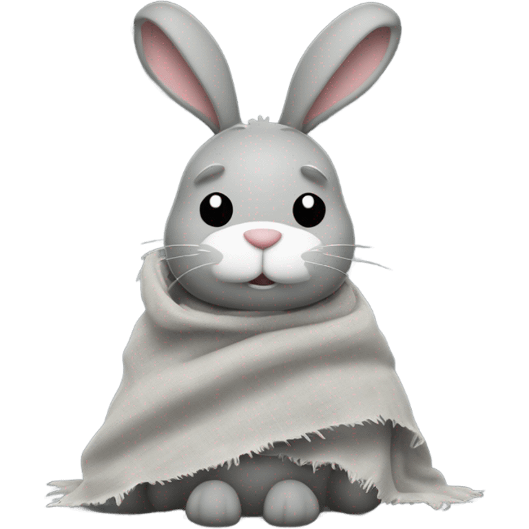 grey raggedy bunny security blanket emoji