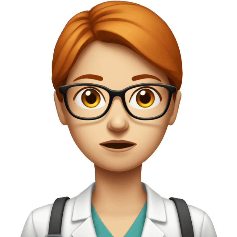 red hair woman nutritionist with glasses sad with no money emoji