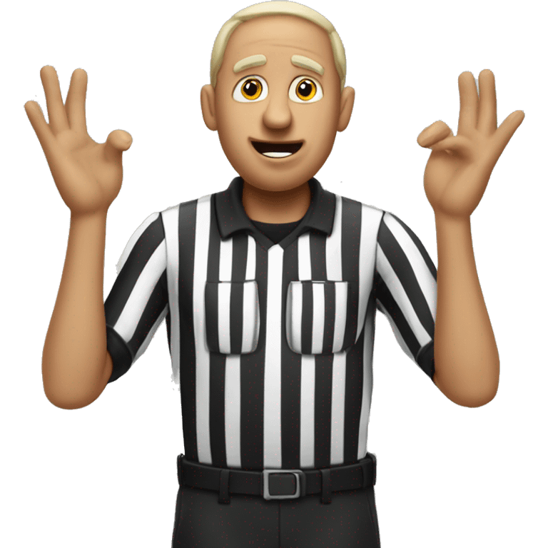 Technical foul referee basketball doin a T with his hands emoji