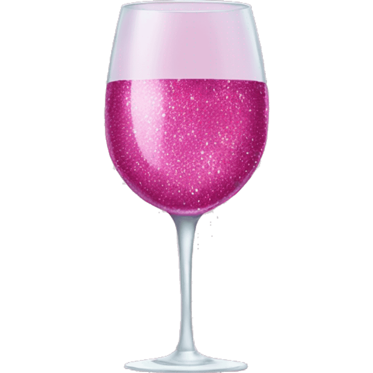 Pink glitter wine emoji