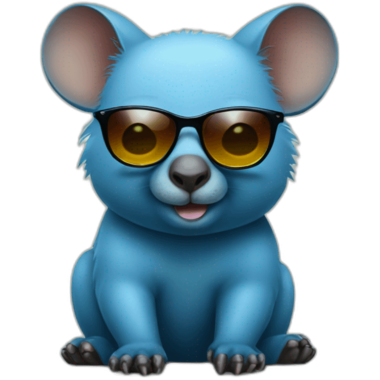 blue wombat with sunglasses emoji