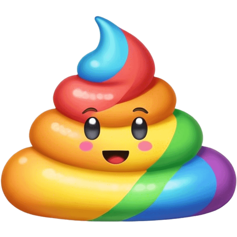 Rainbow poop emoji