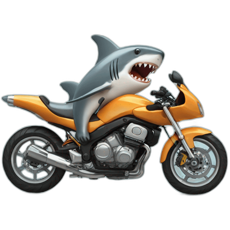 Shark riding a motorcycle emoji