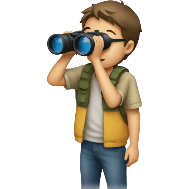 kid looking through binoculars emoji