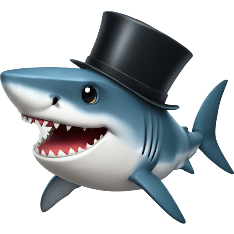 Shark with a tophat emoji