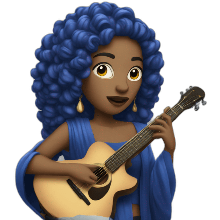 Chanteur bleu flûte emoji