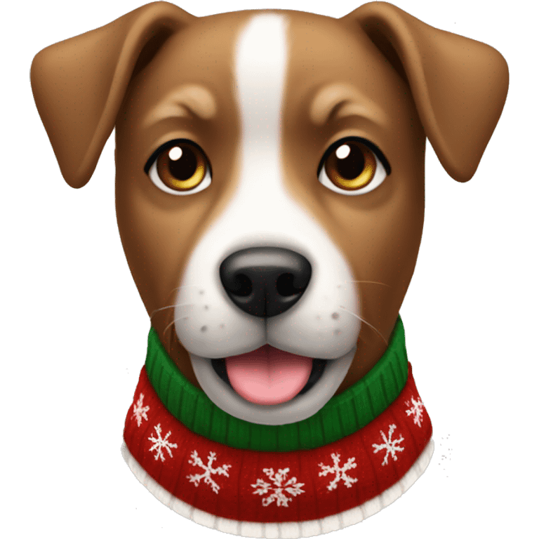 dog wearing christmas sweater emoji