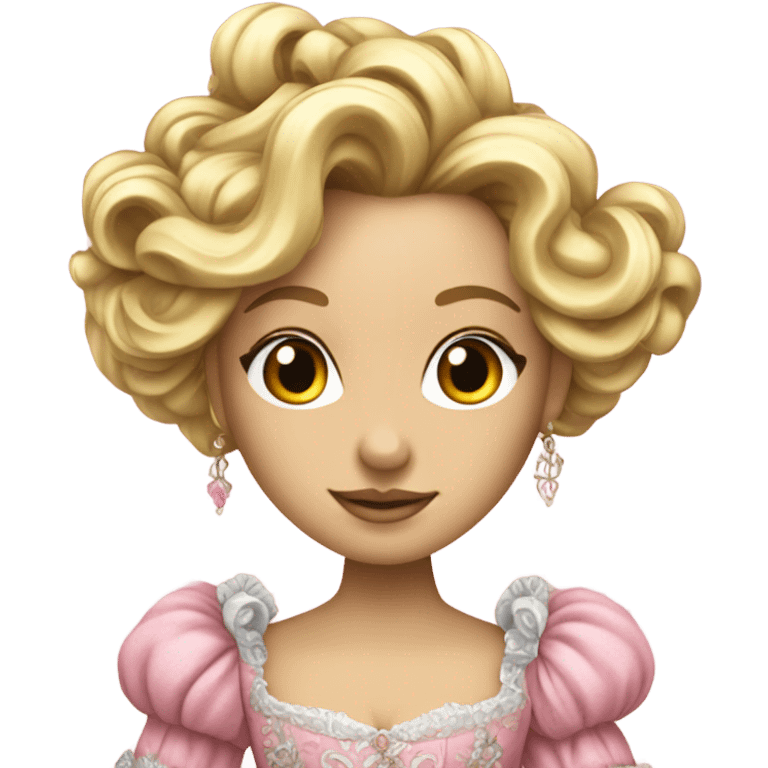 Rococo princess detailed blonde hair pink gown emoji