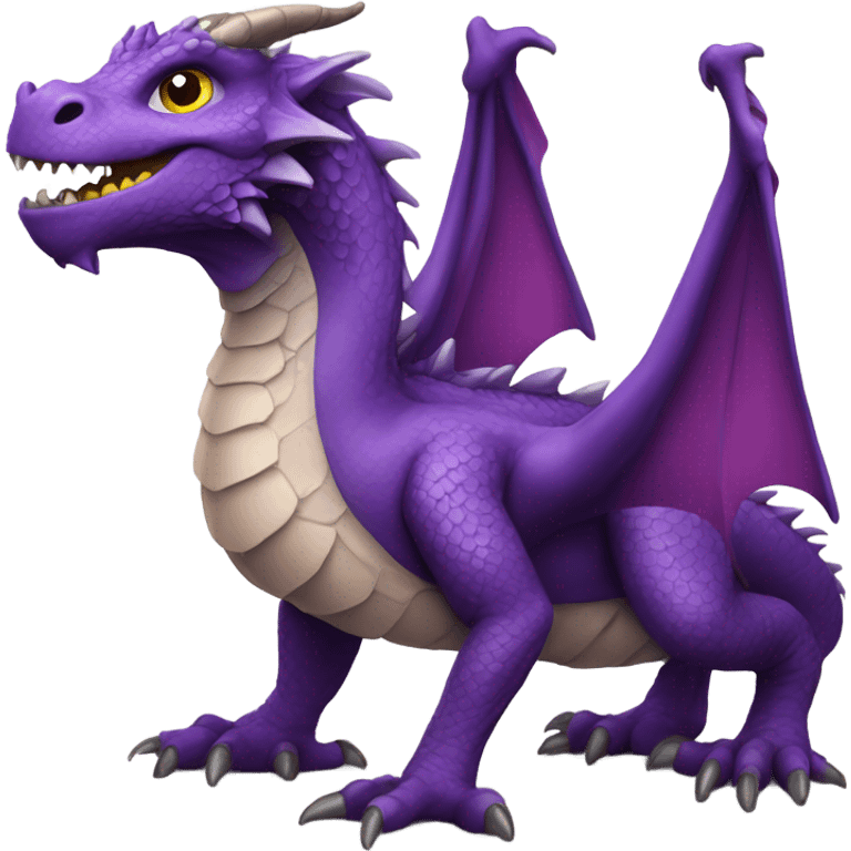 A dragon wearing a purple vest and with eye make up on emoji