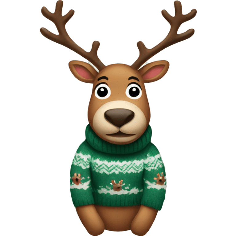 Reindeer in a sweater  emoji