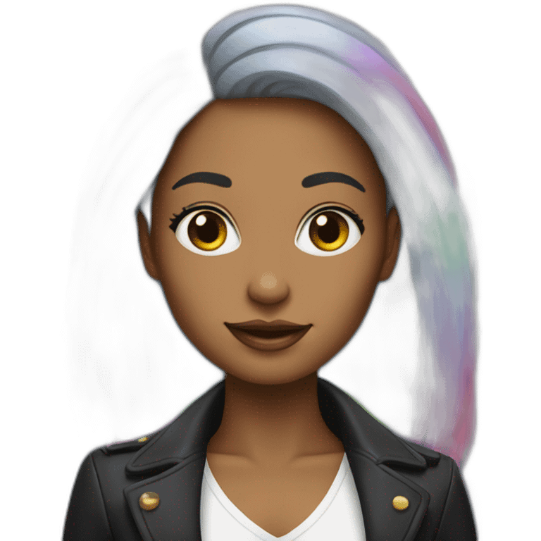 Posh-Girl-with-raibow-hair emoji