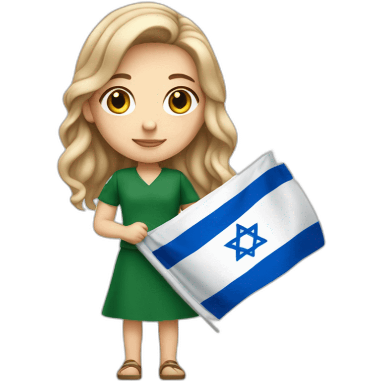 White girl holding Israel flag emoji