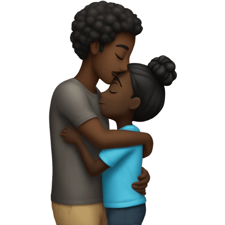 darkskin black girl kissing lightskin black guy   emoji