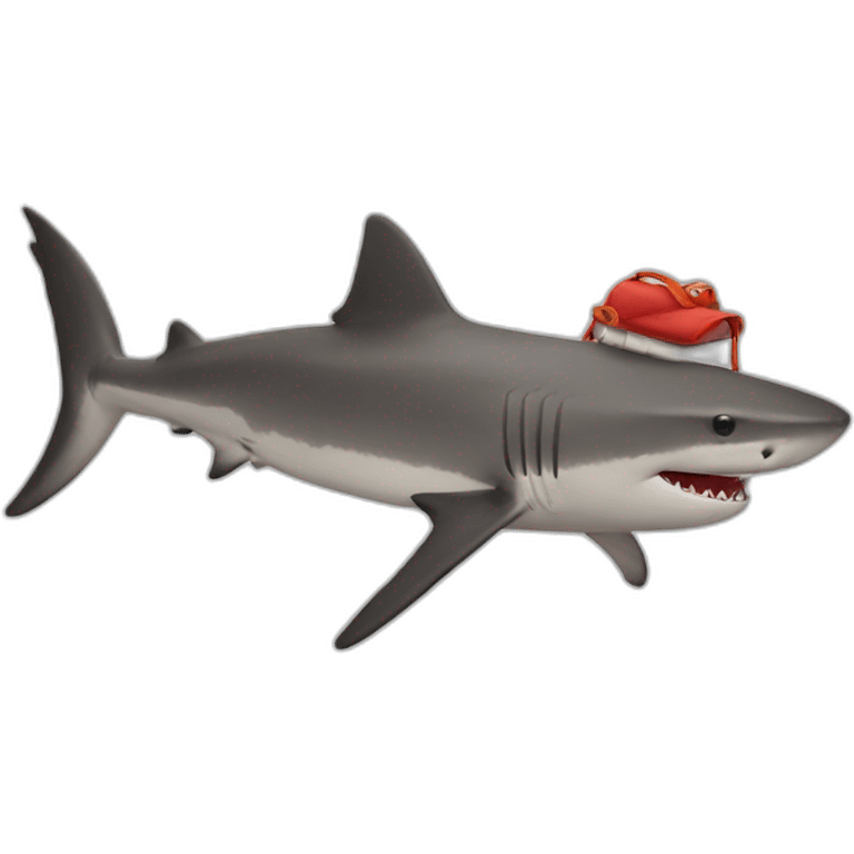 a red shark emoji