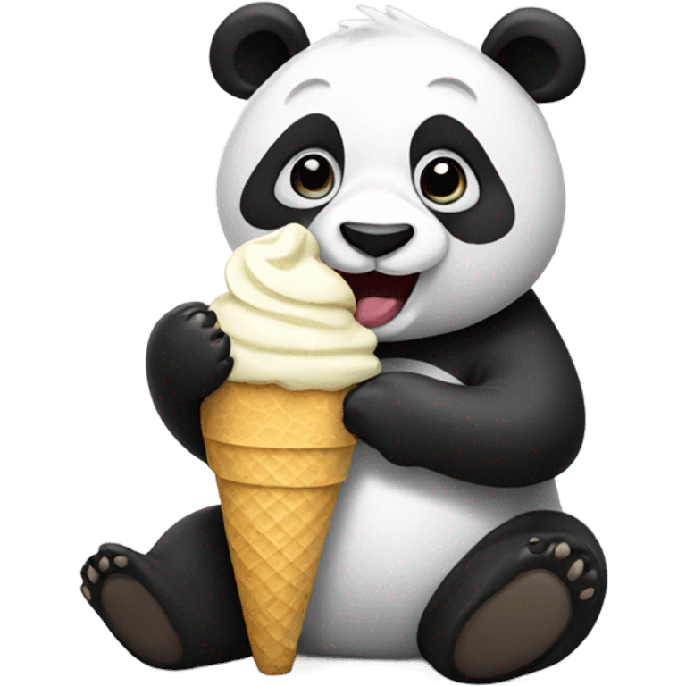 Panda eating ice cream emoji