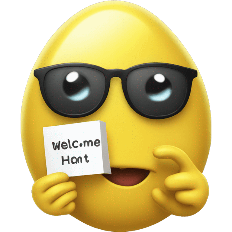 cute yellow blob holding a sign that says "Your Welcome" emoji