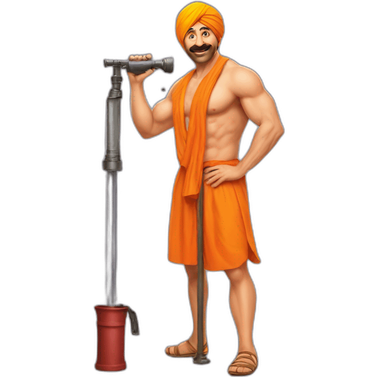 Sunny deol with handpump emoji