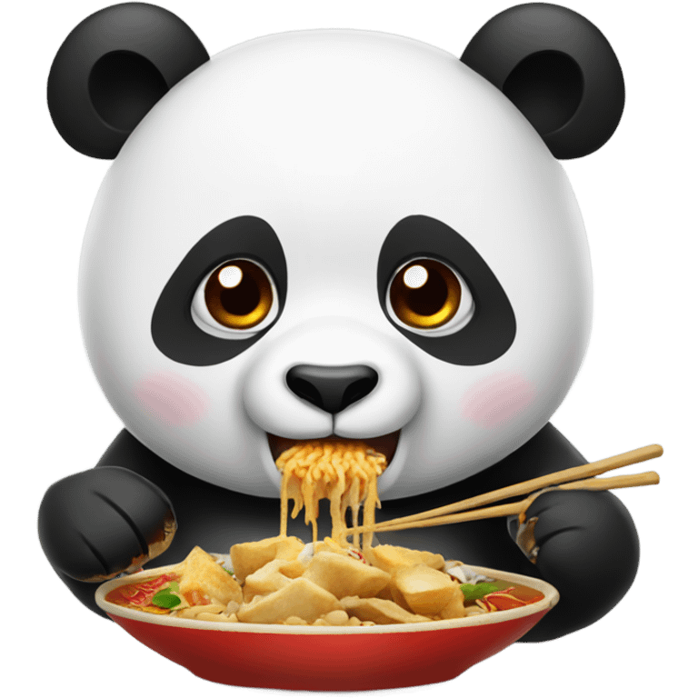 panda eating chinese food emoji