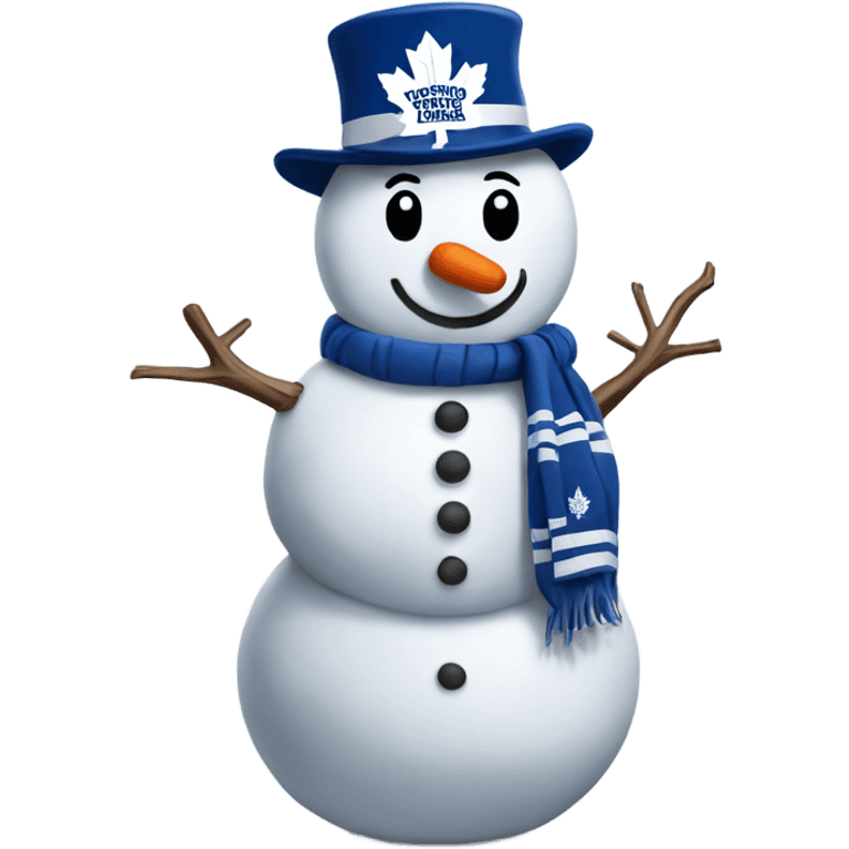 Snowman wearing Toronto maple leafs emoji