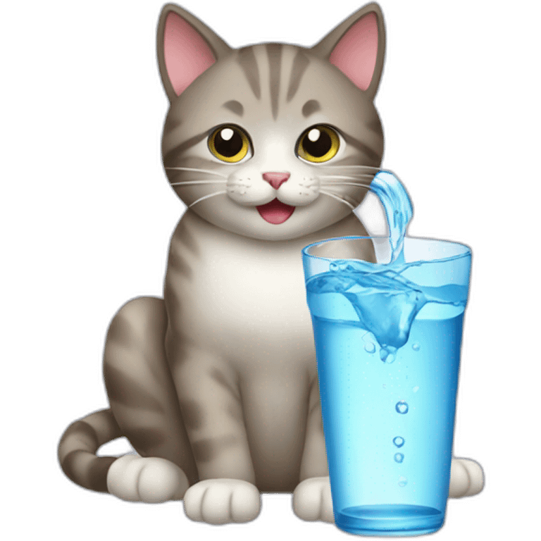 cat drink water emoji