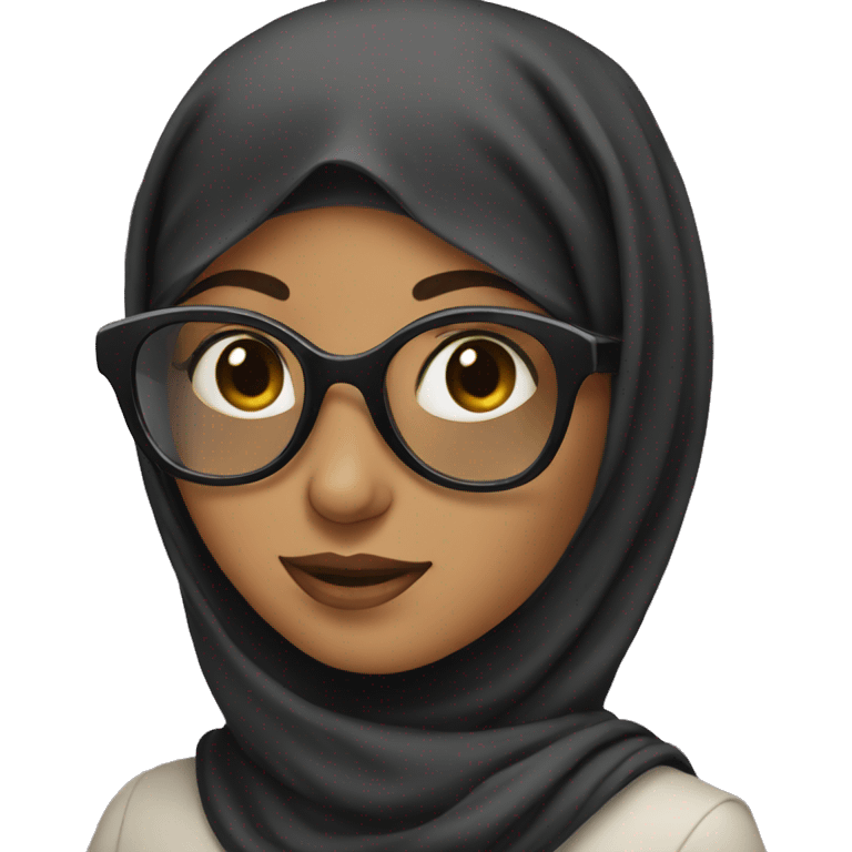 A girl in a hijab and sunglasses emoji