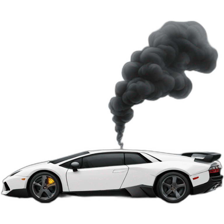 Un papi dans une lamborgini qui fume une pipe et la fumée est un fantome emoji