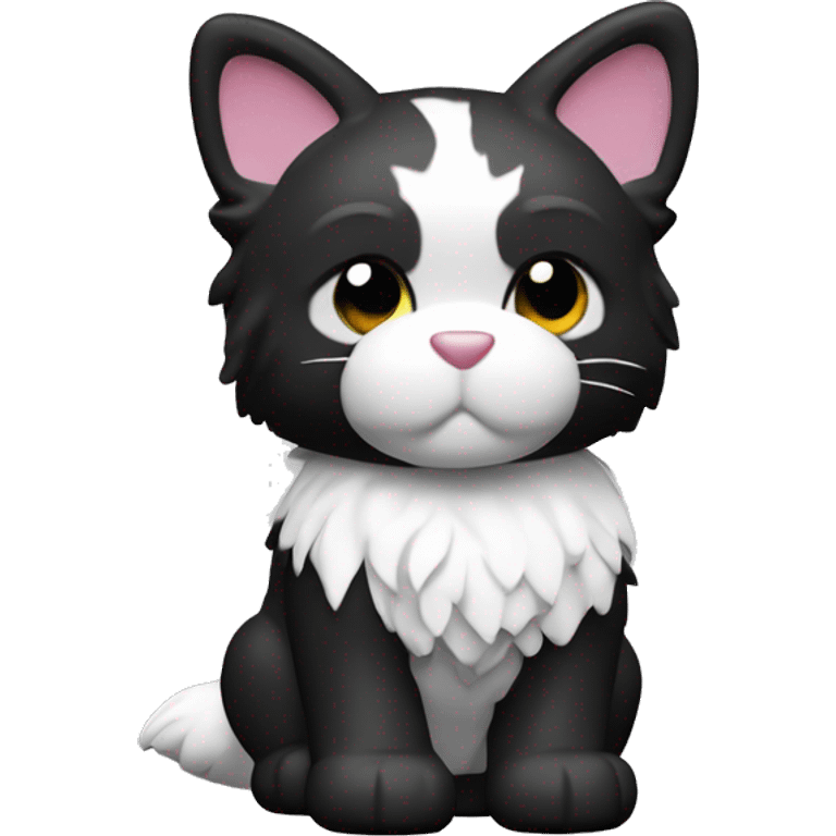 Bearbrick black and white maincoon cat emoji