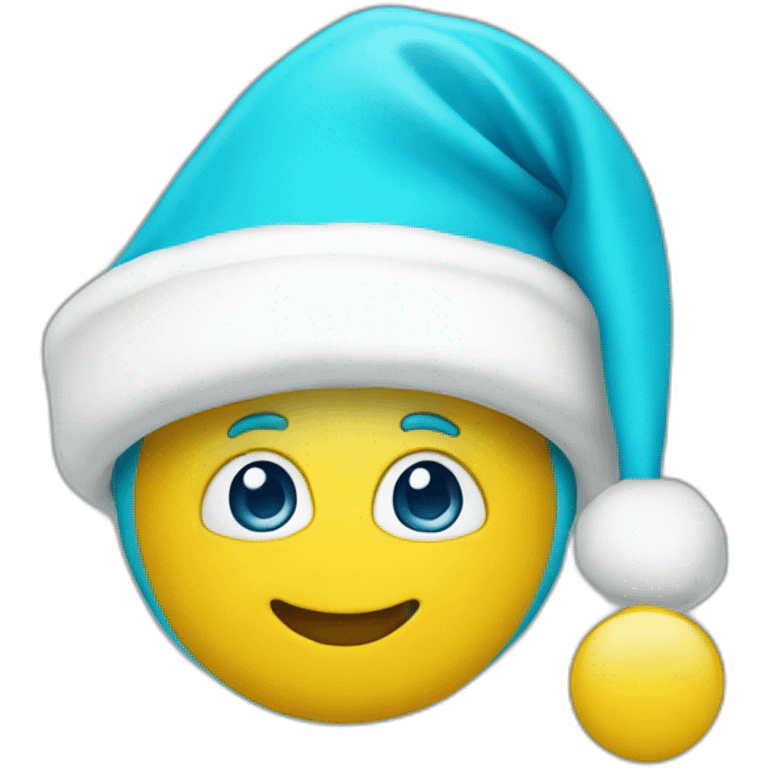 blue yellow cyan santa hat emoji