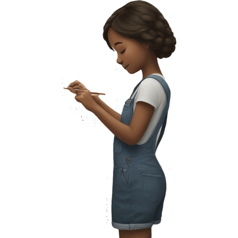 Girl painting on canvas emoji