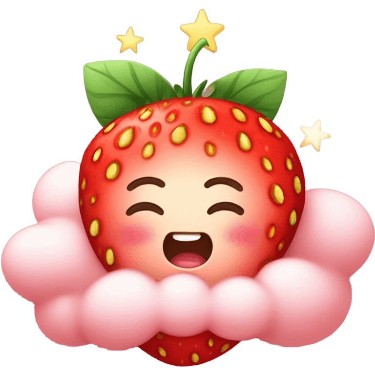 Strawberry sleeping emoji