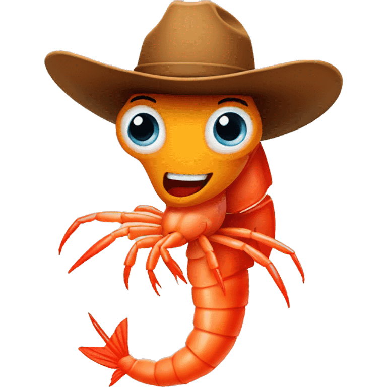 Shrimp with a cowboy hat emoji