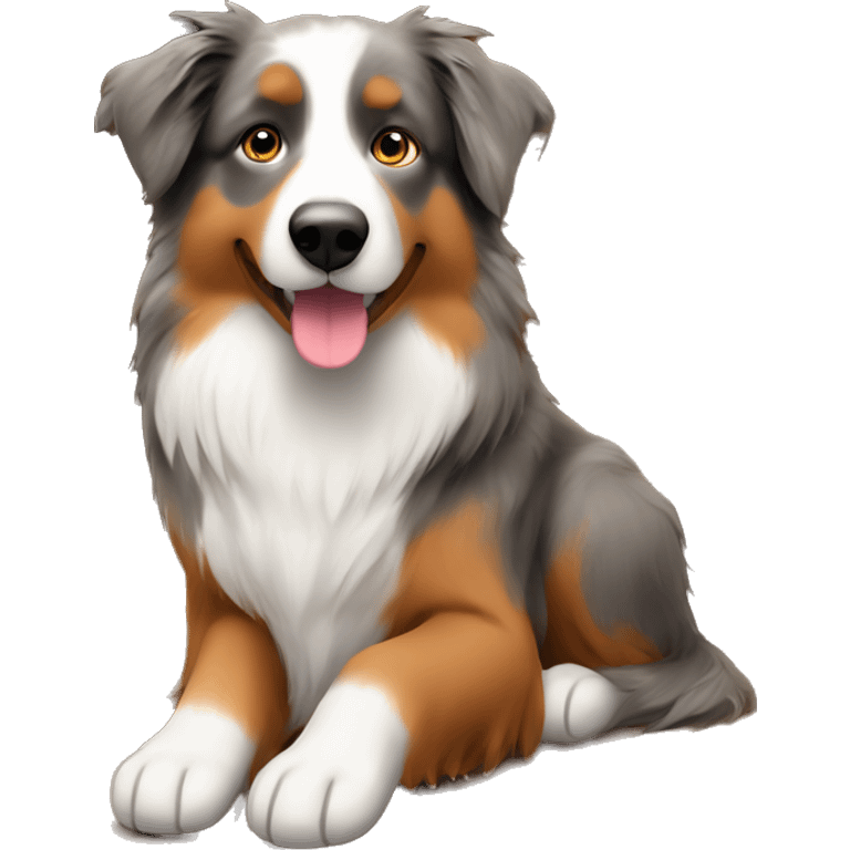 Australian shepherd beside a cozy fireplace  emoji