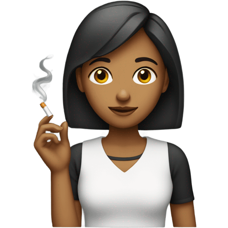 girl with a lit cigarette emoji