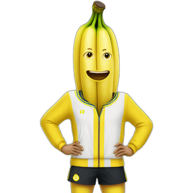 Humanlike Banana in a tennis uniform emoji