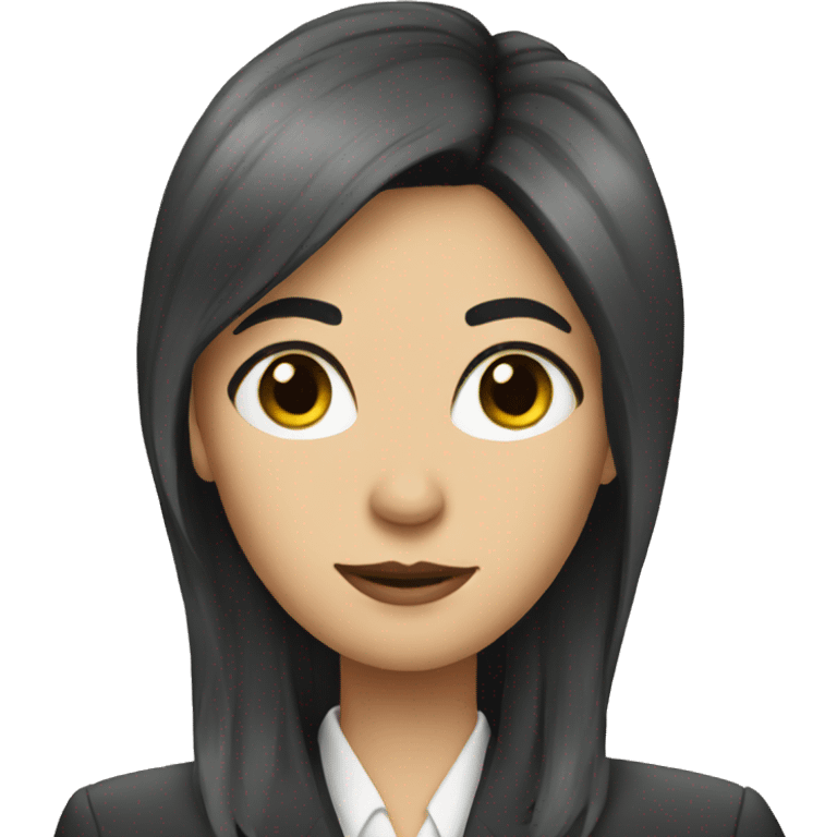 Female defense attorney with long black hair emoji