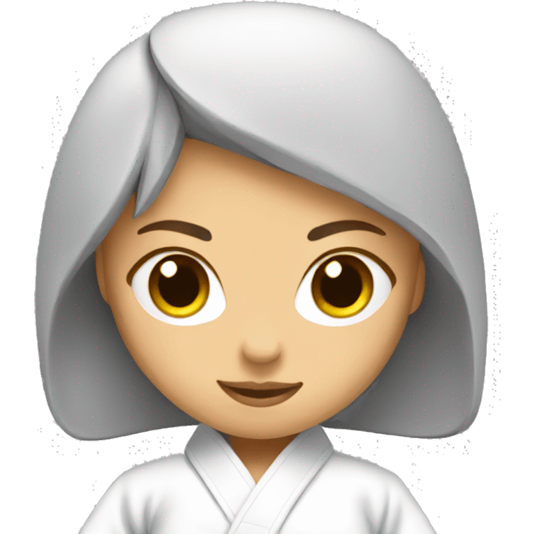 White belt jujitsu girl emoji