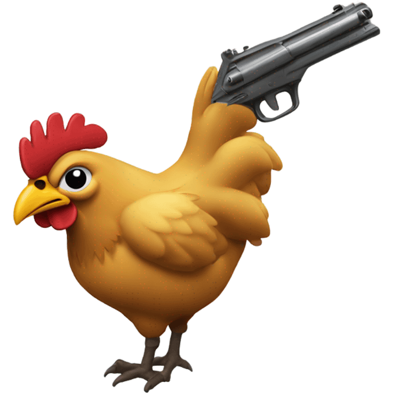 Gallina con pistola emoji