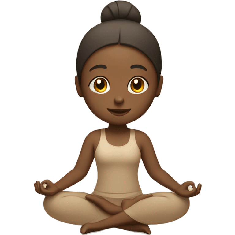 Girl doing yoga in beige tones  emoji